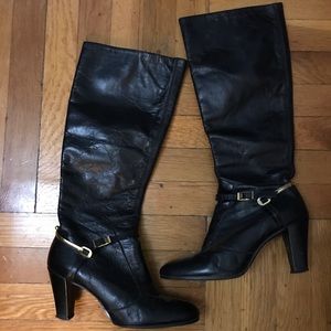 Vintage Black Leather Boots
